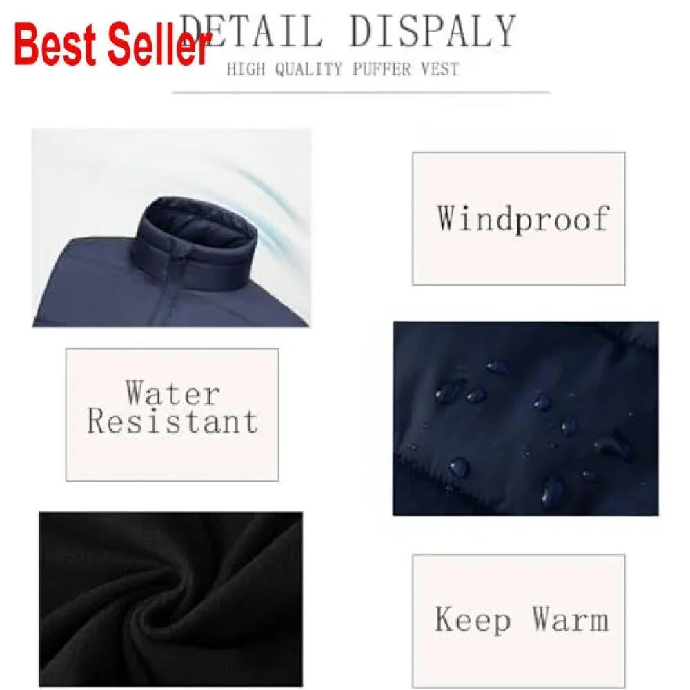 Men's Lightweight Softshell Vest Windproof Sleeveless Jacket Golf Running Hiking